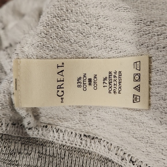 💕THE GREAT💕 The Gym Pant ~ Gray with White Stripes Distressed Size 3 Large NWT - Picture 14 of 15